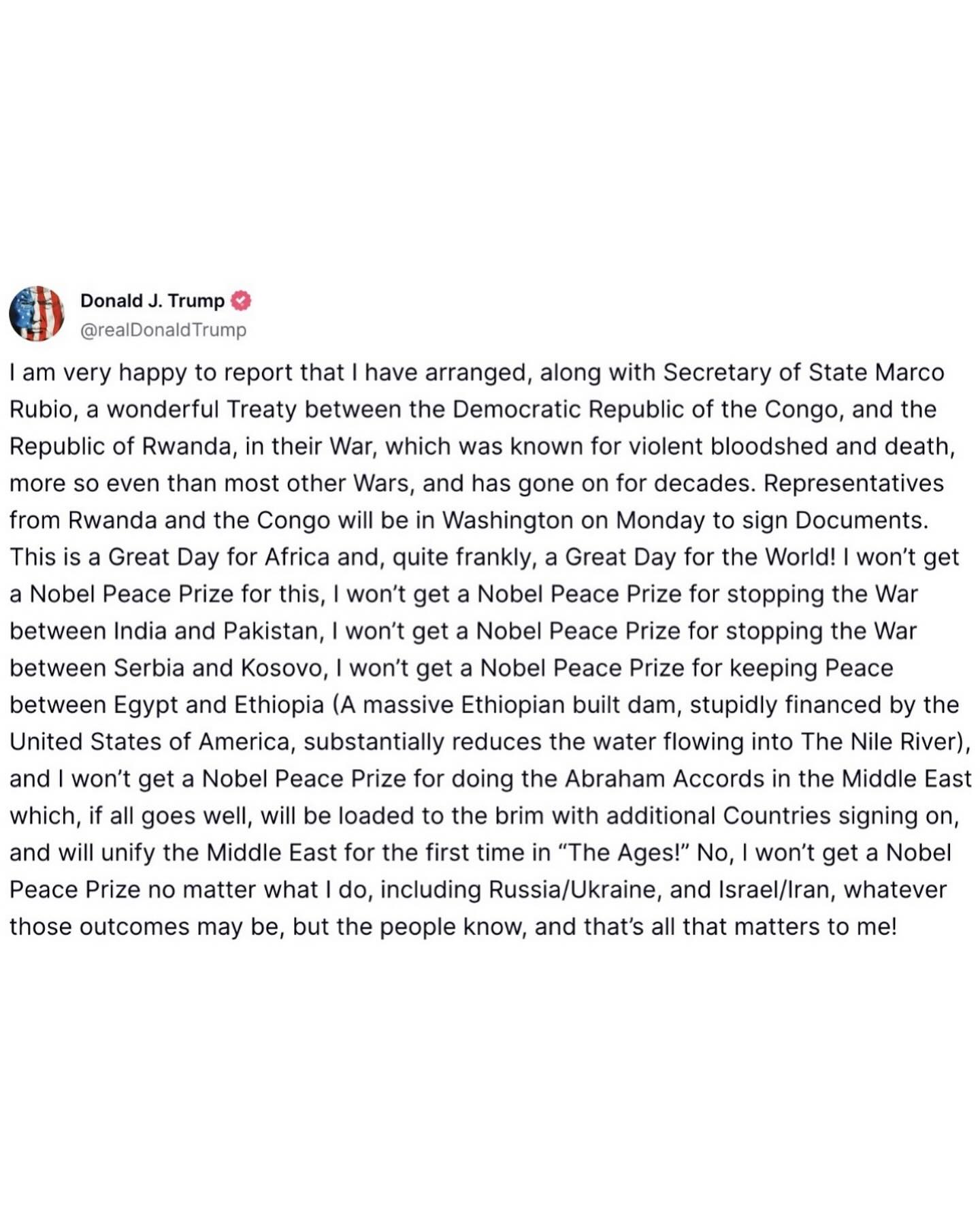 Inget Nobelpris Till Trump..