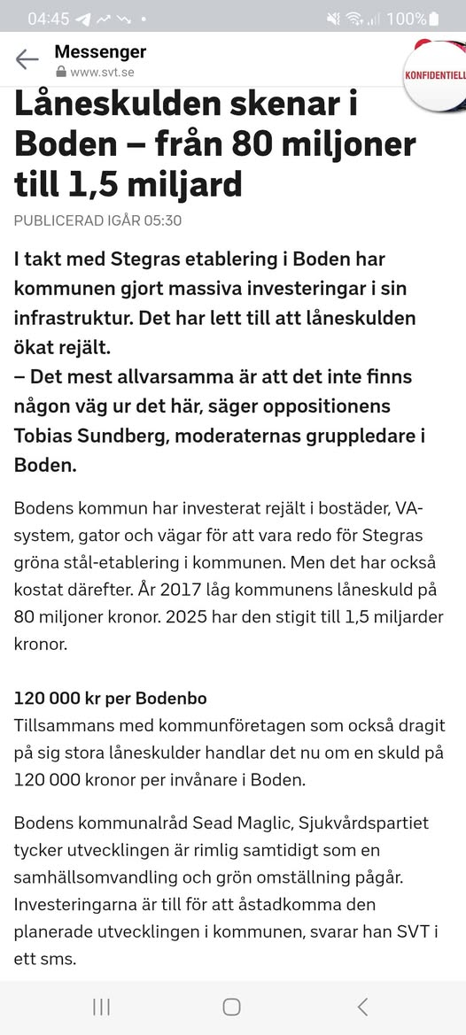 Skenande Låneskuld I Boden