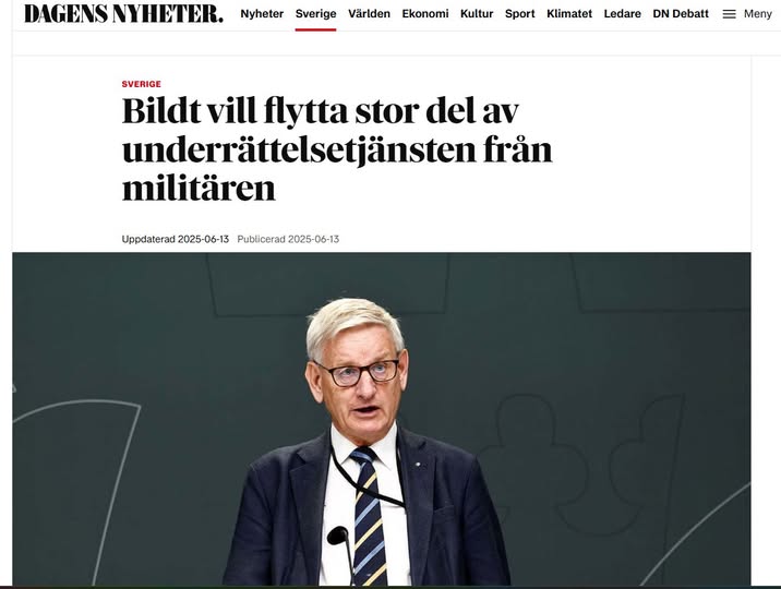 AI När Bildt Vill Flytta Stora Delar Av Underrättelsetjänsten Från Militären