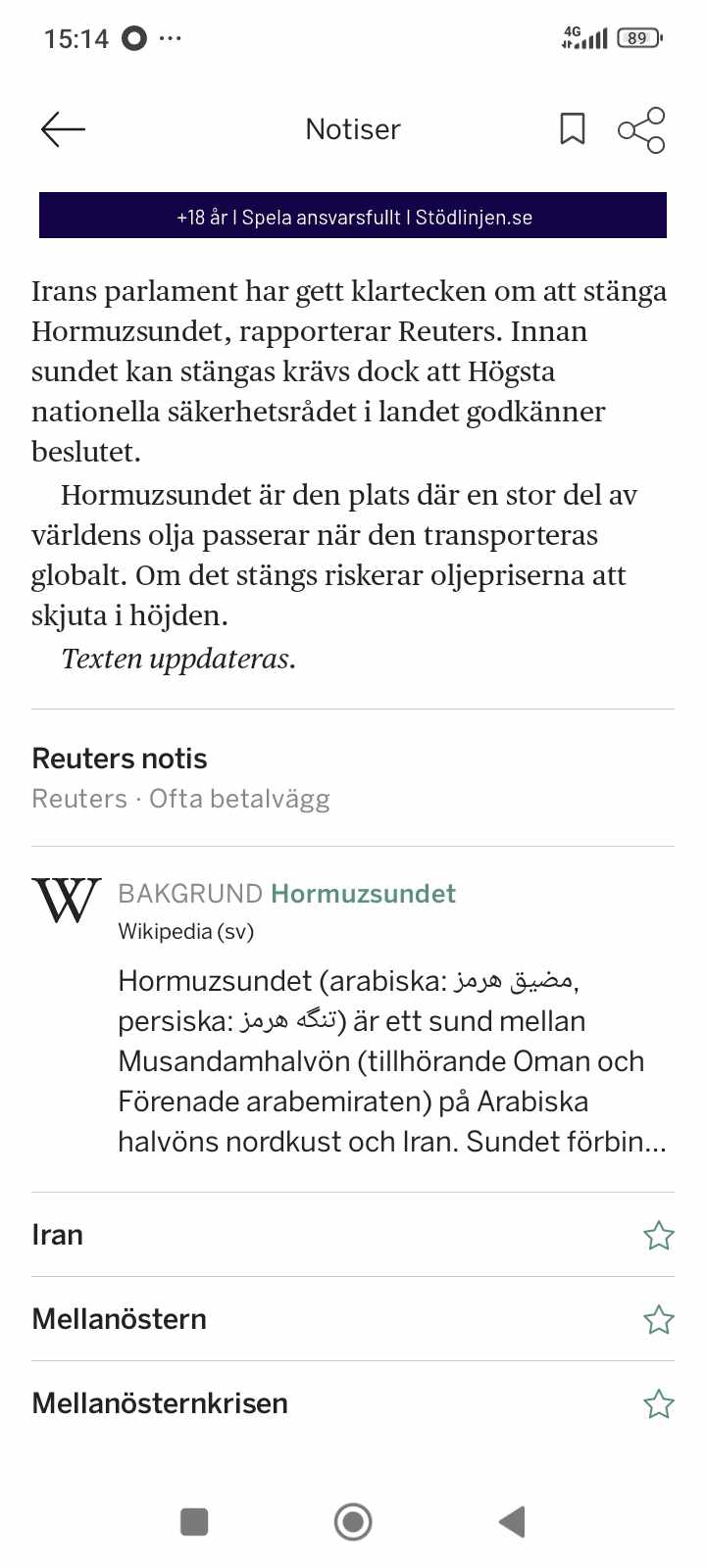 Dollarkonsekvenser Av Stängt Hormuzsund?..