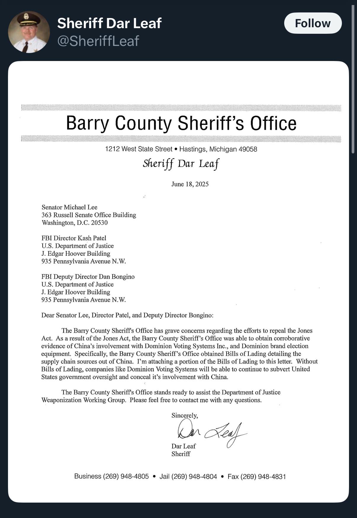 Flynn & Sheriff Dar Leaf