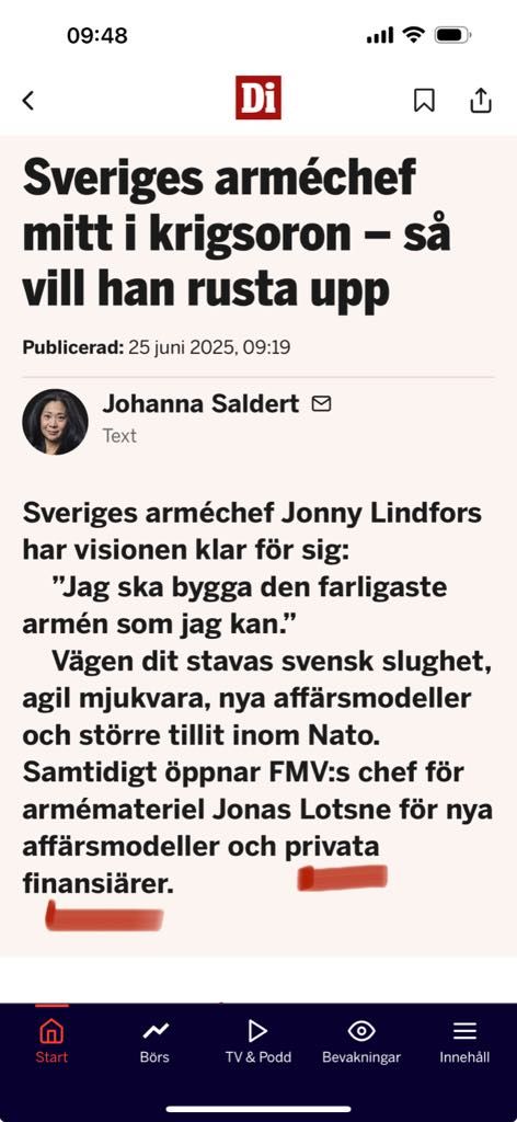 Arméchef Lindfors Klara Vision