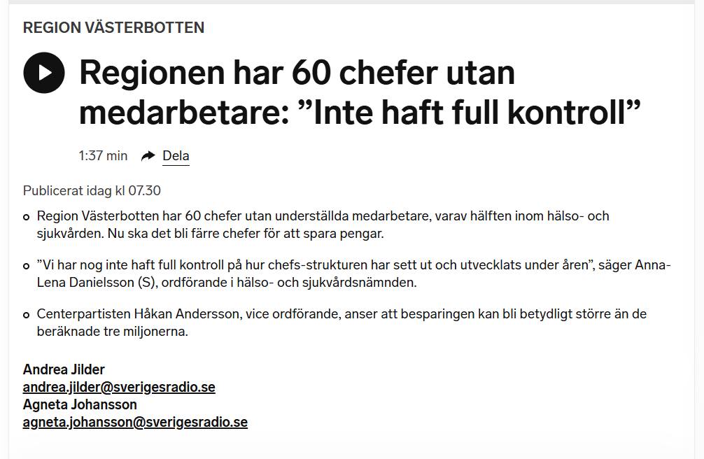 60 Regionchefer Utan Medarbetare