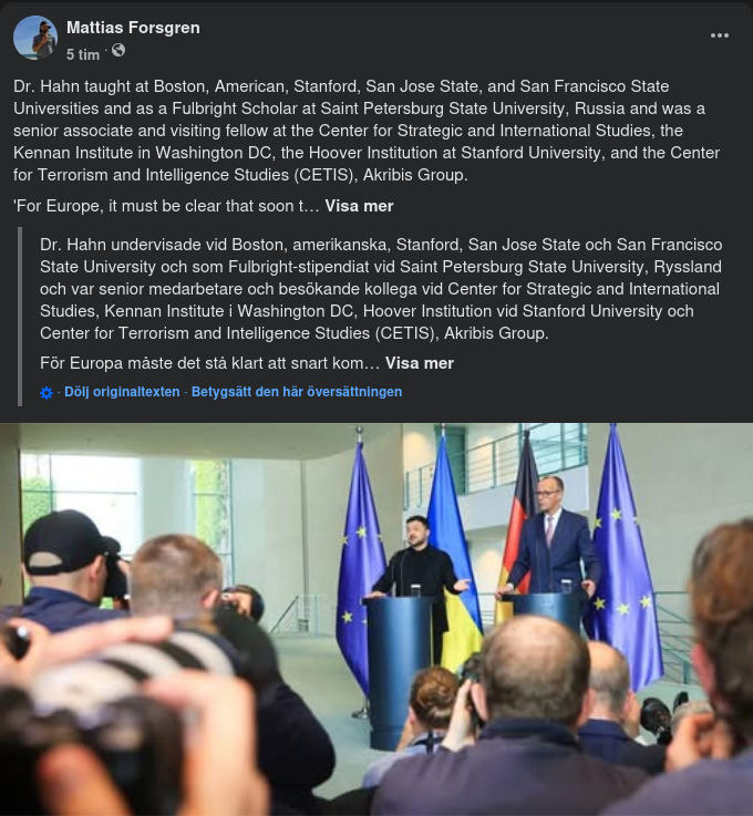 Dr. Hahn Om Europa & Ryssland