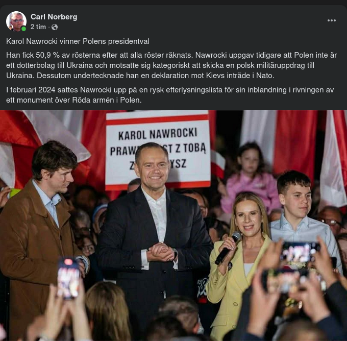 Karol Nawrocki Vann Polens Presidentval