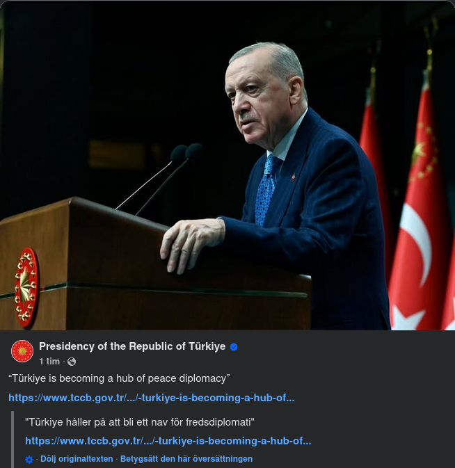 Turkiet Som Fredsdiplomatinav