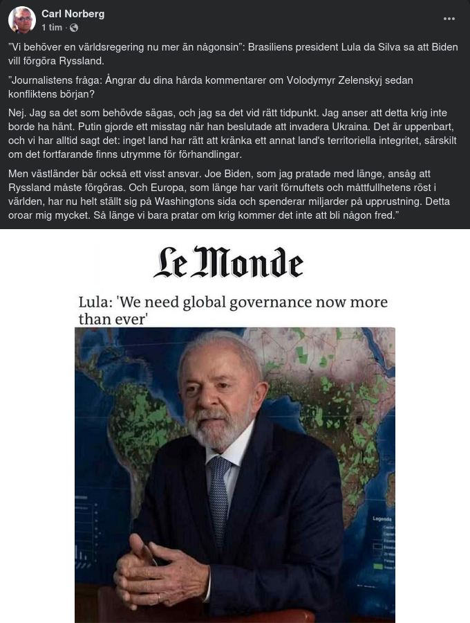 Lula För En Världsregering