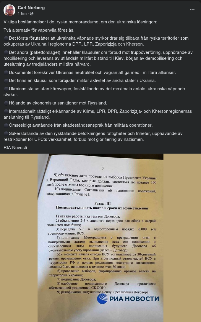 Två Ryskt Föreslagna Alternativ