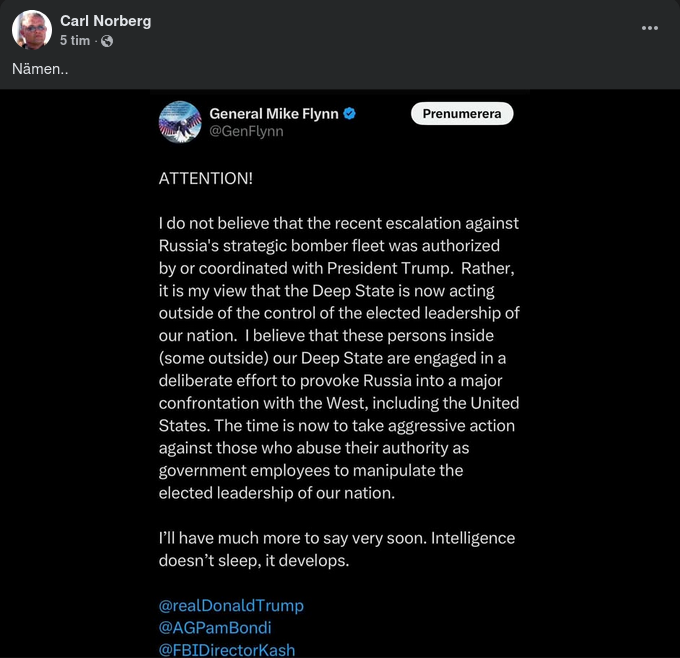 Flynn Tror Inte Trump Auktoriserade Ukrainsk Bombning