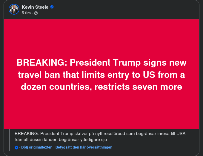 Ytterligare Sju Länder Med Amerikanska Inresebegränsningar