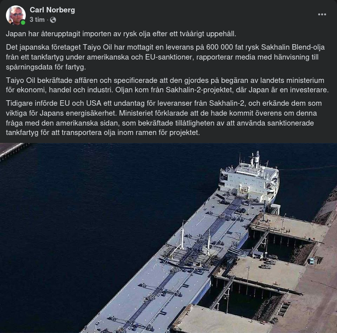 Rysk Olja Till Japan