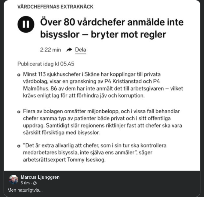 Oanmälda Bisysslor För Vårdchefer