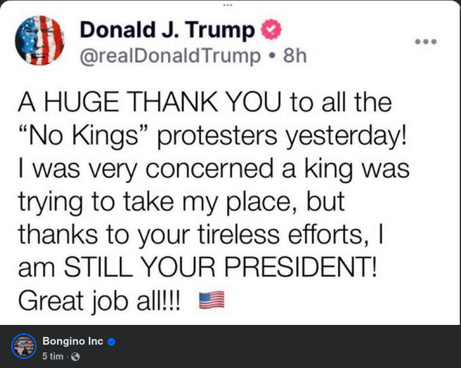 Trump Tackar För Stoppad Kung & Fortsatt Presidentskap