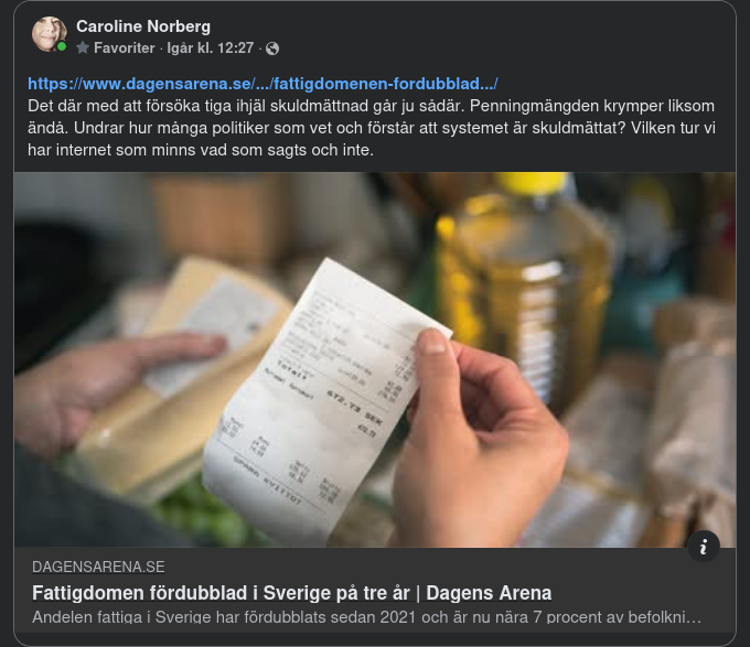 Fördubblad Svensk Fattigdom På Tre År