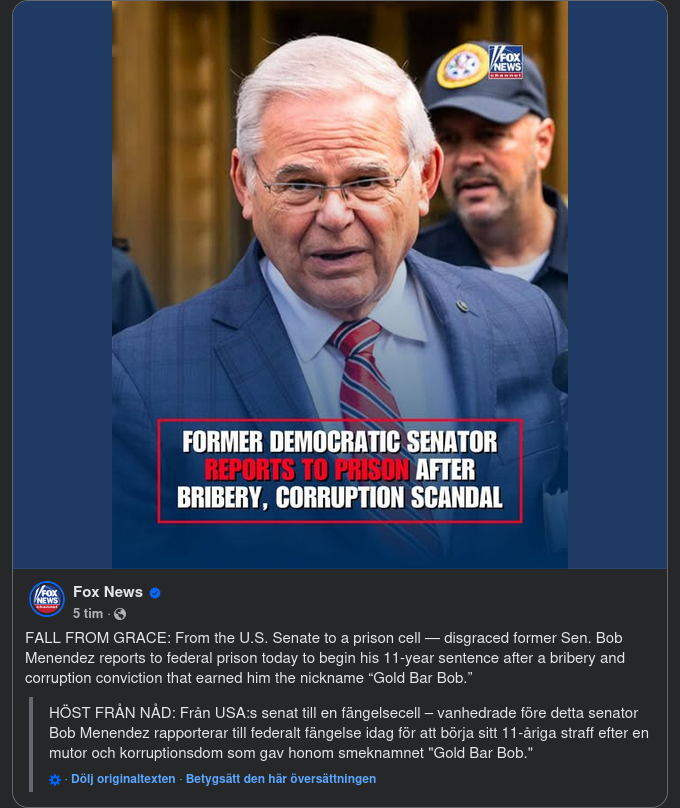 11 År För Korrumperad Senator