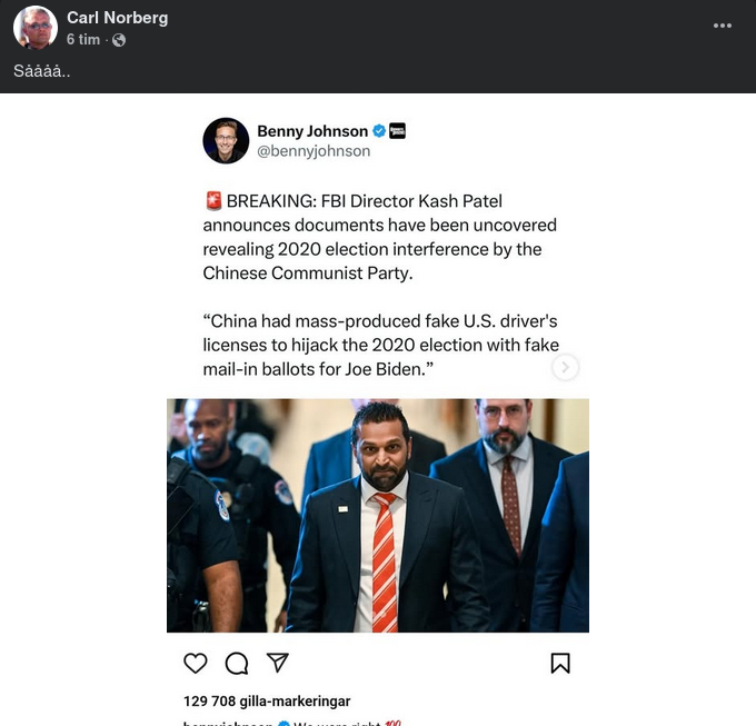 Patel Har Dokument På Kinesisk Valinterferens