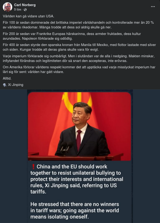 Xi Om Historiskt Dominerande Imperium & En Rörlig Värld