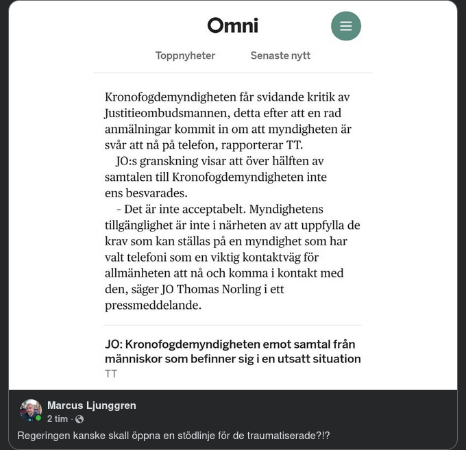 Kronofogdemyndighetssvidande Justitieombudsmanskritik