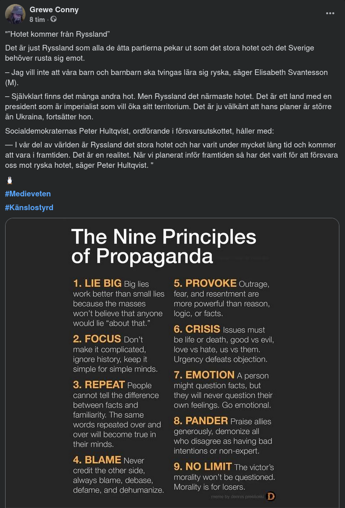 Nio Propagandaprinciper & Ett Rysshot