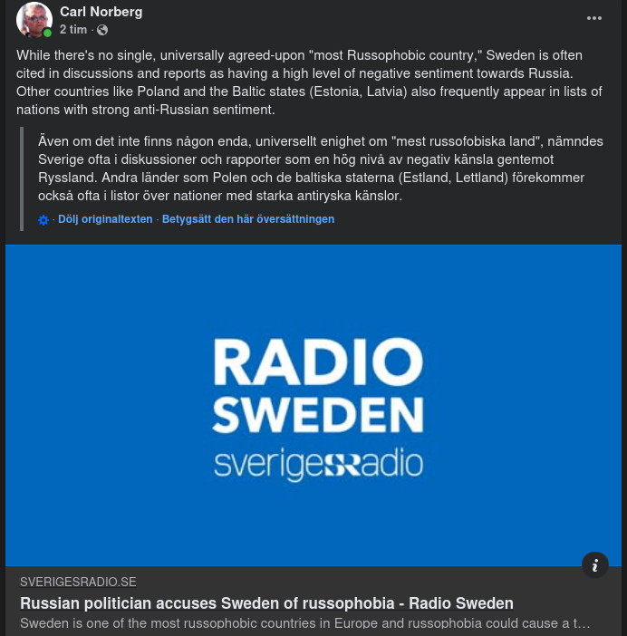 Russofobi I Allmänhet & Svensk I Synnerhet