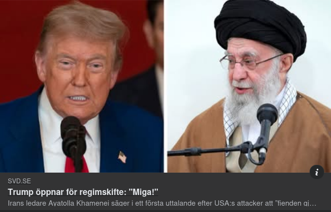 SvD Om Trump & Regimskifte I Iran - MIGA