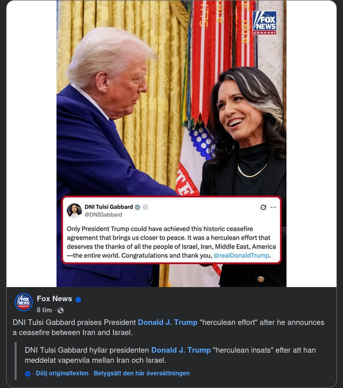 Tulsi Hyllar Trump