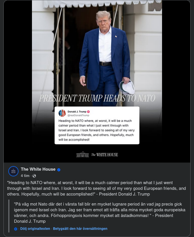 Trump På Väg Till Nato-Mötet