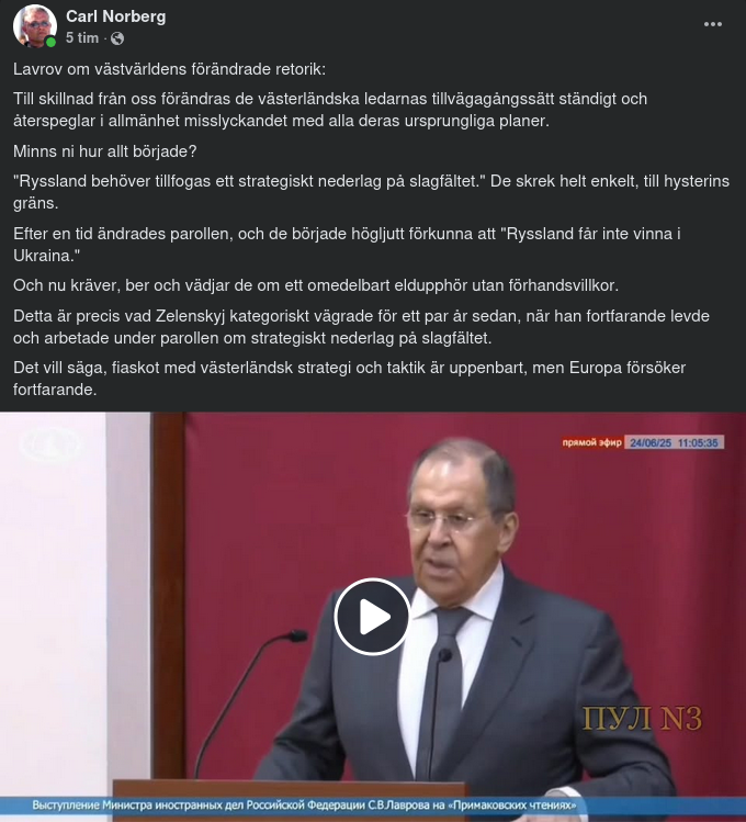 Lavrov Om Föränderlig Retorik