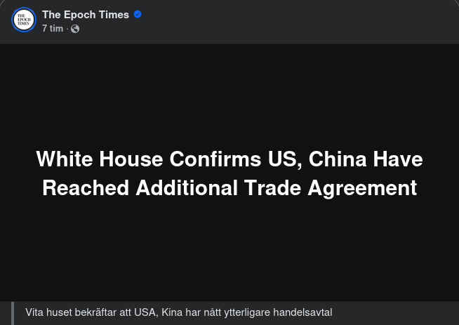 USA & Kina Når Ytterligare Handelsavtal