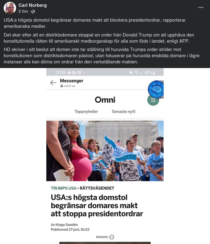 HD Fastställer Domarbefogenhet Angående Den Verkställande Makten