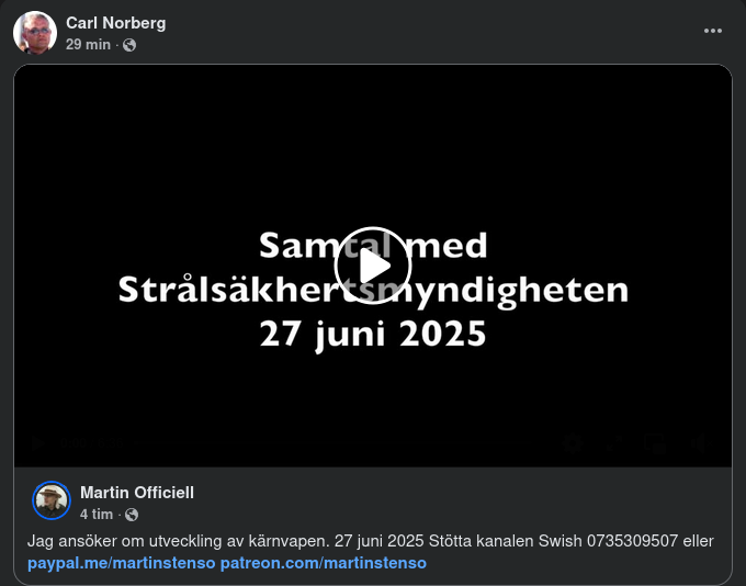 Stensö Ansöker Om Kärnvapenutvecklingstillstånd