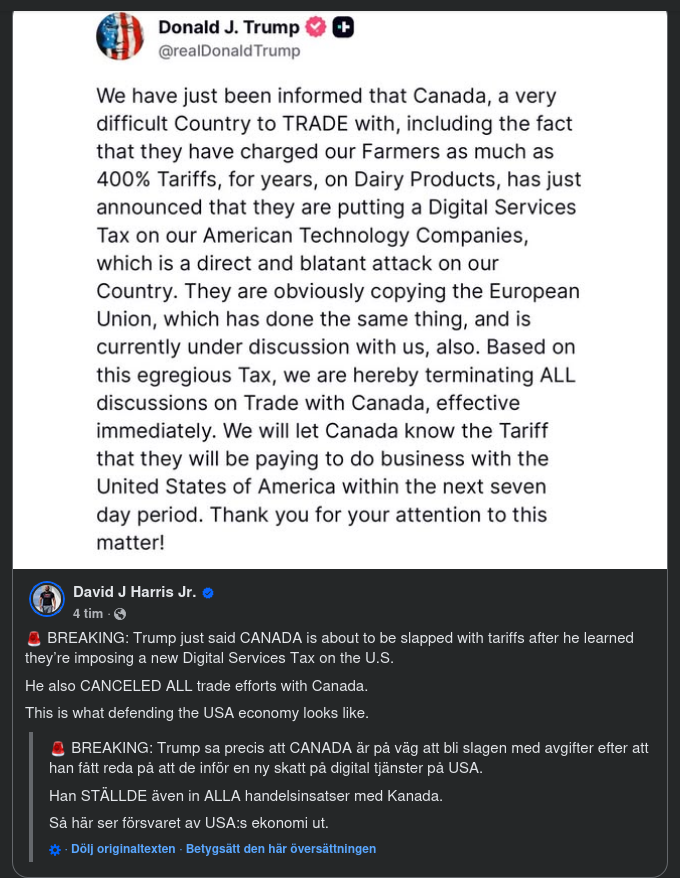 Tariffer För Kanada