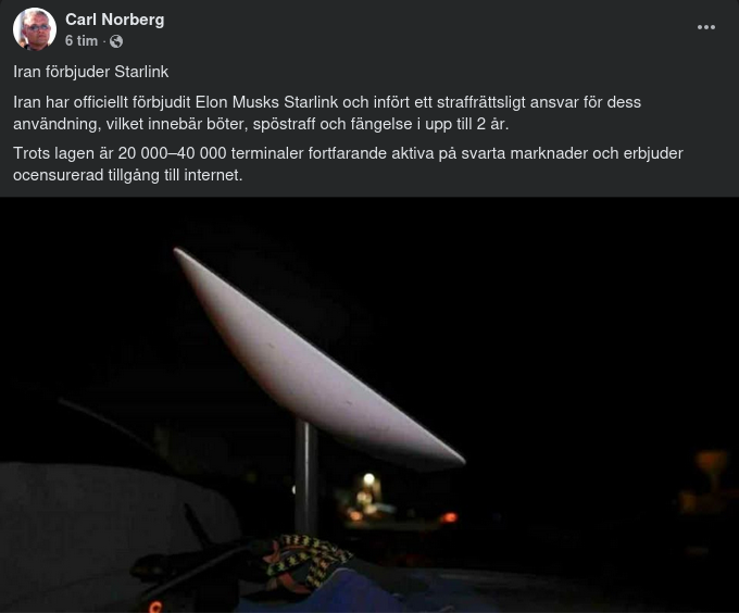 Iran Förbjuder Starlink