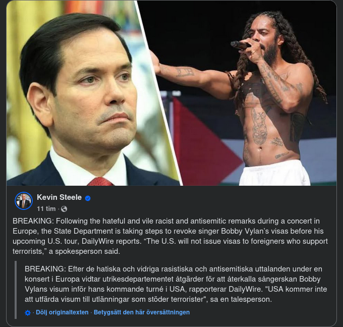 Inget Visum För Rasistisk & Antisemitisk Sångare