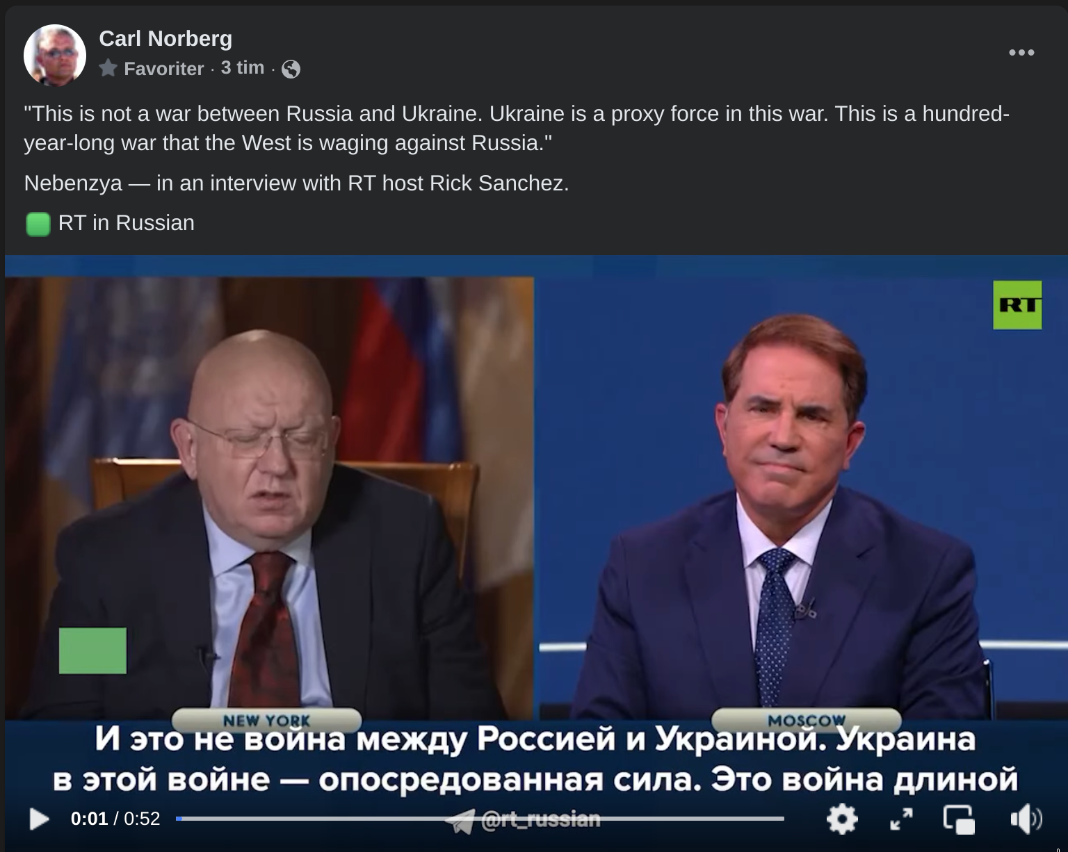 Vasily Nebenzya Om Konflikten I Ukraina
