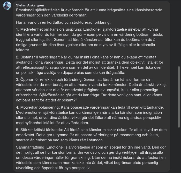 Kortfattat & Strukturerat Om Emotionell Självförståelse