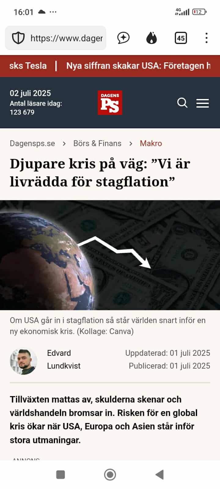 Livrädda För Stagflation