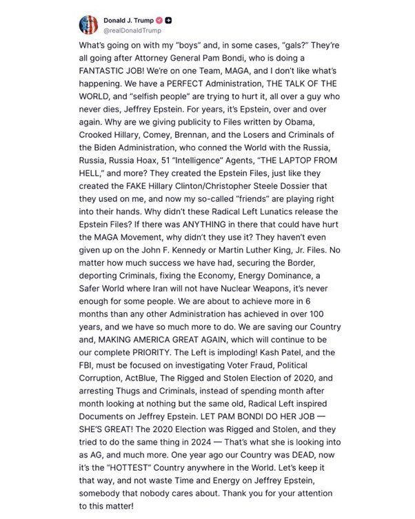 Trump Om Epstein-Prat