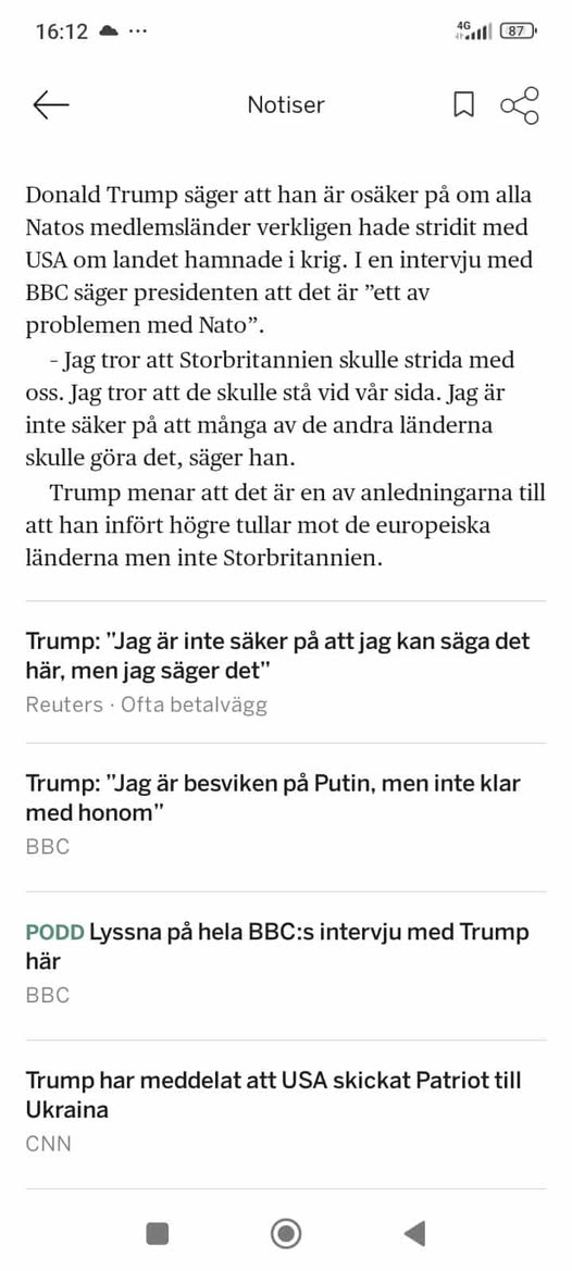 Trump Osäker På Nato-Länders Samstridsvilja