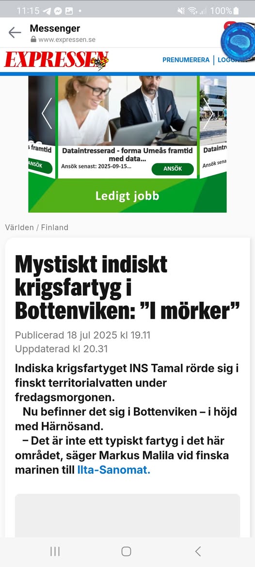 Mystiskt Indiskt Krigsfartyg I Bottenviken