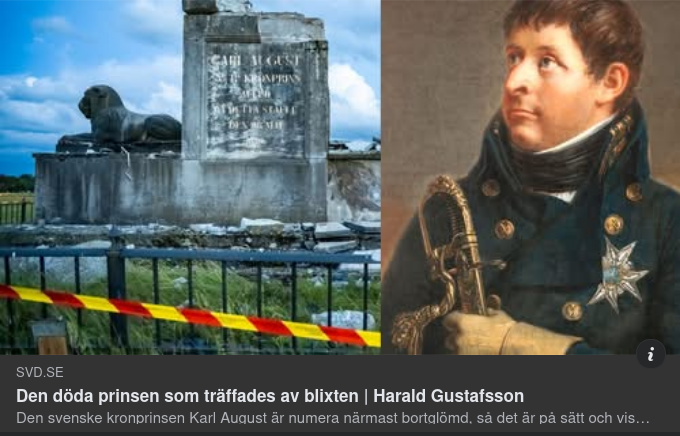 Kronprins Karl August & Blixtförstört Kvidingemonument I SvD