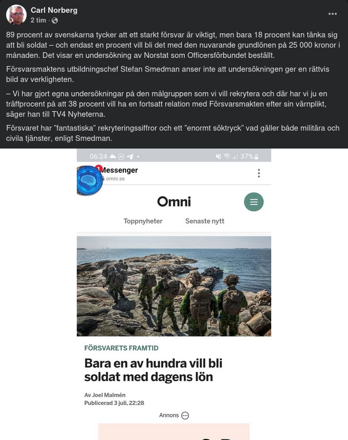 Militären & Svenska Löneanspråk