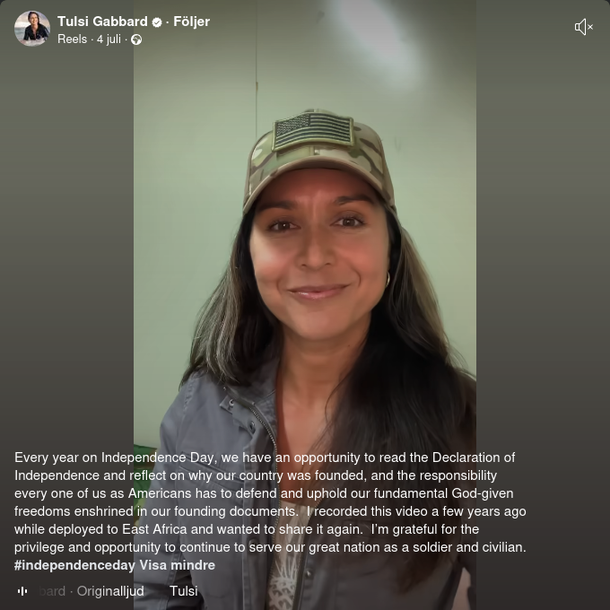 Tulsi Med Självständighetsdeklarationen