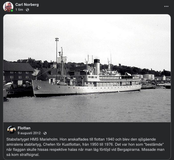 Straffsignalerande HMS Marieholm