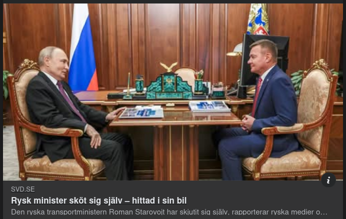 Sparkad Rysk Minister Begår Självmord