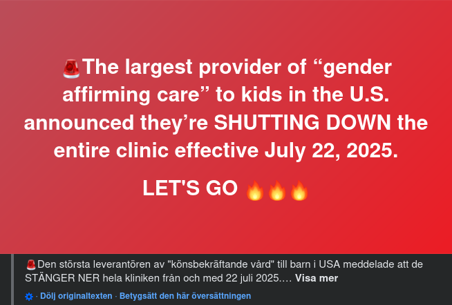 Könsbekräftande Vårdleverantör Stänger Kliniken