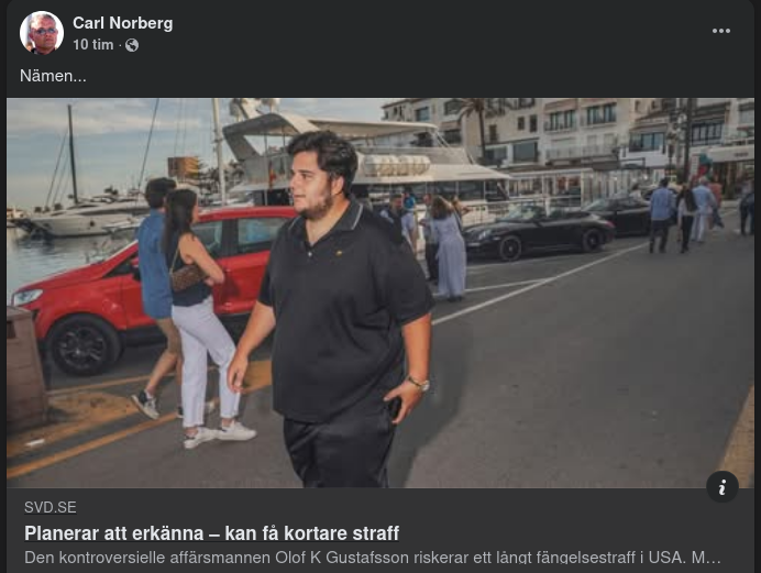 O.K. Gustafsson Planerar Att Erkänna