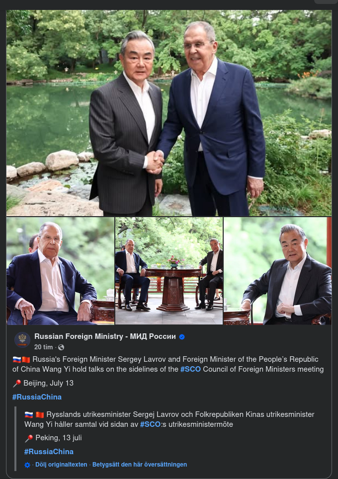 Samtal Vid Sidan Om Utrikesministermöte