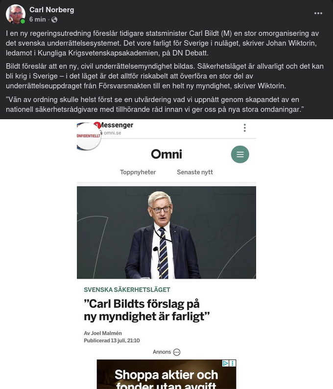 Farligt Förslag Från Bildt
