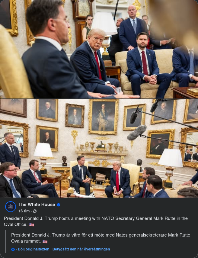 Trump Med Rutte I Vita Huset